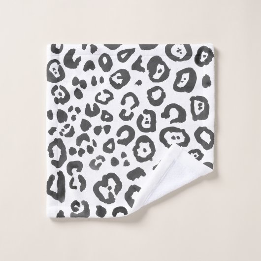 Leopard Print Animal Print Muster Badehandtuch Set (Waschlappen)