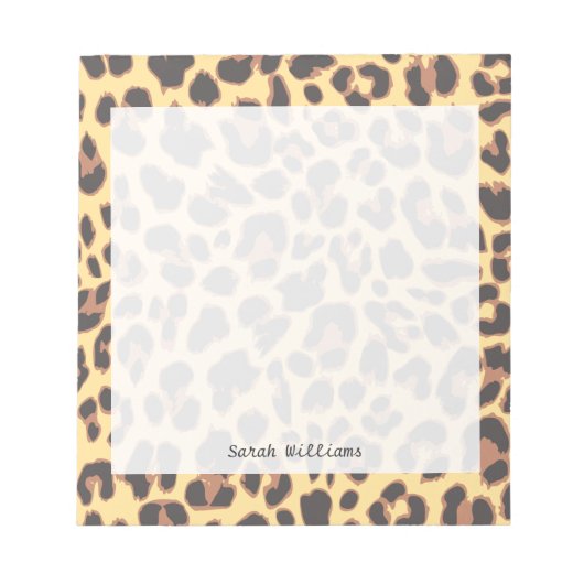 Leopard Print Animal Skin Muster Notizblock (Vorderseite)