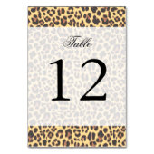 Leopard Print Animal Skin Muster Tischnummer (Rückseite)