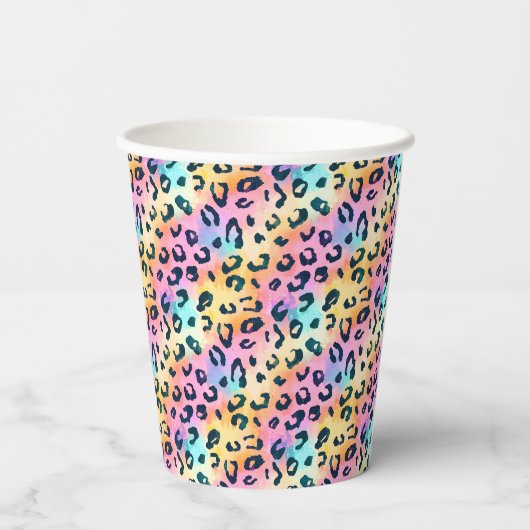 Leopard Print Animals Geburtstag Pappbecher (Rückseite)
