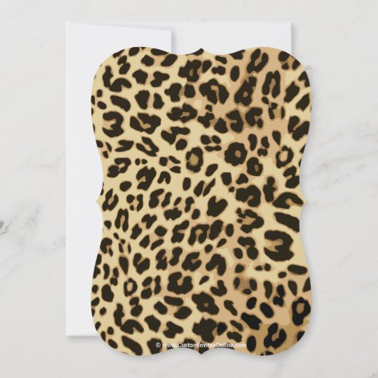 Leopard Print Aqua Blue Bow Brautparty Einladung (Rückseite)