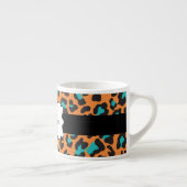 Leopard Print Aqua Orange Black Espresso Tasse (Rechts)