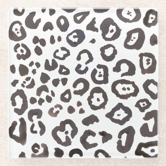 Leopard Print Art Muster Deco Glass Untersetzer (Vorderseite)