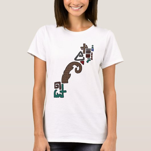Leopard Print Assymetric Geometric Graphic T-Shirt (Vorderseite)