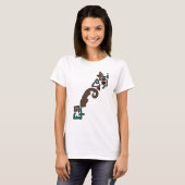 Leopard Print Assymetric Geometric Graphic T-Shirt (Vorne ganz)