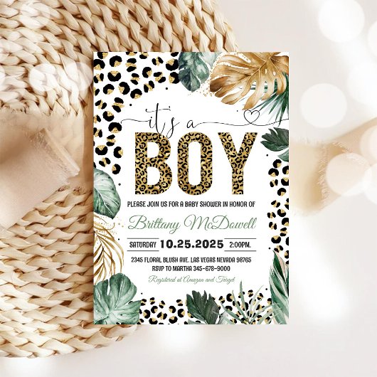 Leopard Print Baby Dusche Einladung