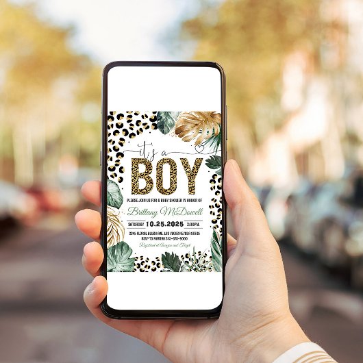 Leopard Print Baby Dusche Einladung