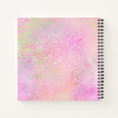 Leopard Print Back to School Monogram Notebook Notizblock (Rückseite)