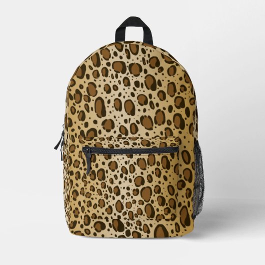 Leopard Print Backpack Bedruckter Rucksack (Vorderseite)