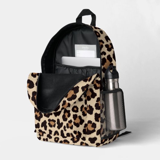 Leopard Print Backpack - Wild Style Bag Bedruckter Rucksack (Rückseitige Ecke links (Offen) )