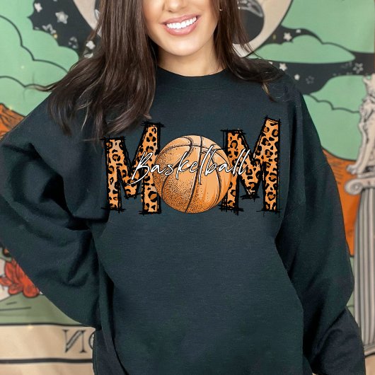 Leopard Print Basketball Mama, Athlete # und Name Sweatshirt