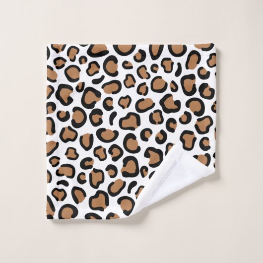 Leopard Print Bath Handtuch Set (Waschlappen)