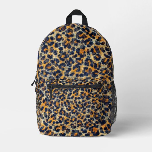 Leopard Print Bedruckter Rucksack (Vorderseite)