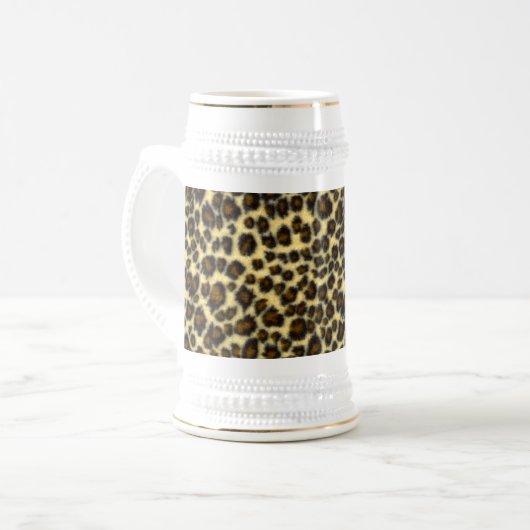 Leopard Print Beer Stein Bierglas (Vorderseite Links)