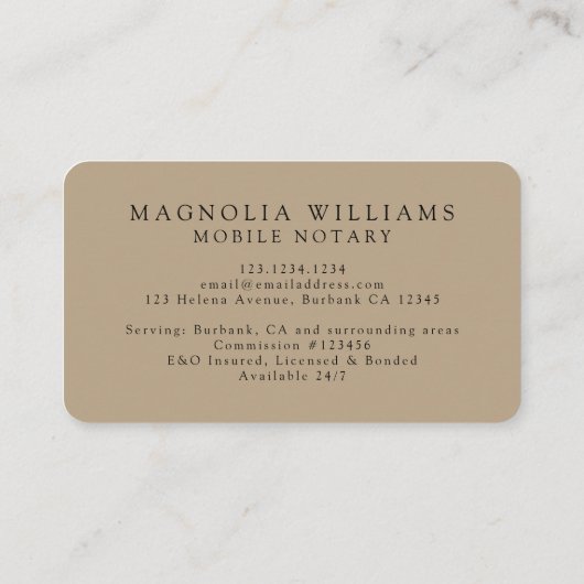 Leopard Print Beige Monogram Business Card Visitenkarte (Rückseite)