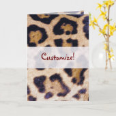 Leopard Print Big Cat Real Fur Design Karte (Gelbe Blume)