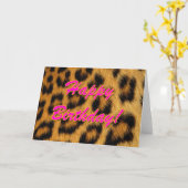 Leopard Print Birthday Card Karte (Gelbe Blume)