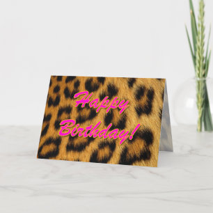 Leopard Print Birthday Card Karte