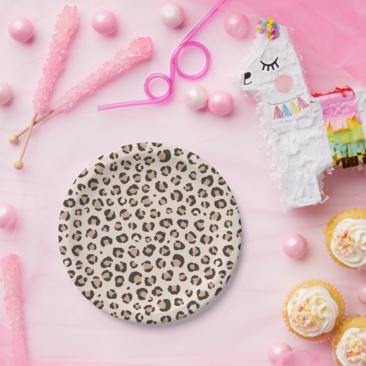 Leopard Print Birthday Party Pappteller (Party)