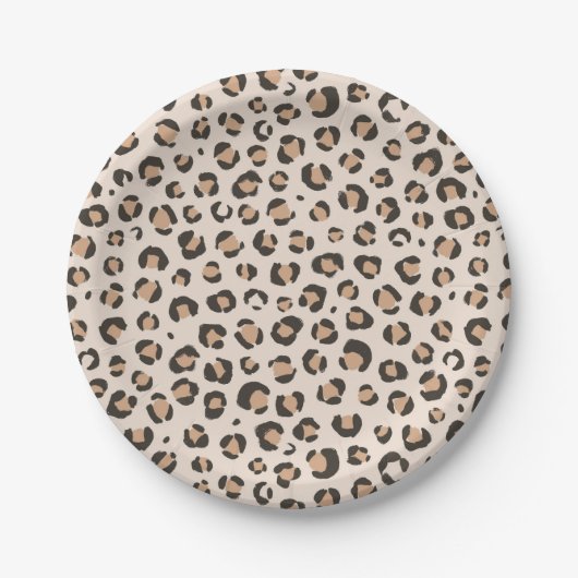 Leopard Print Birthday Party Pappteller (Vorderseite)