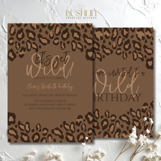 Leopard Print Birthday Stilvolles Animal Print Par Einladung