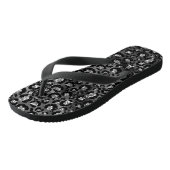 Leopard Print Black and Silver Gray Badesandalen (Schrägansicht)