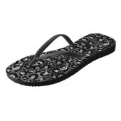 Leopard Print Black and Silver Gray Badesandalen (Schrägansicht)