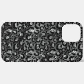 Leopard Print Black and Silver Gray Case-Mate iPhone Hülle (Hinten (horizontal))