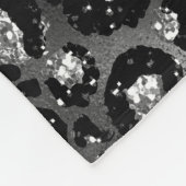Leopard Print Black and Silver Gray Fleecedecke (Ecke)