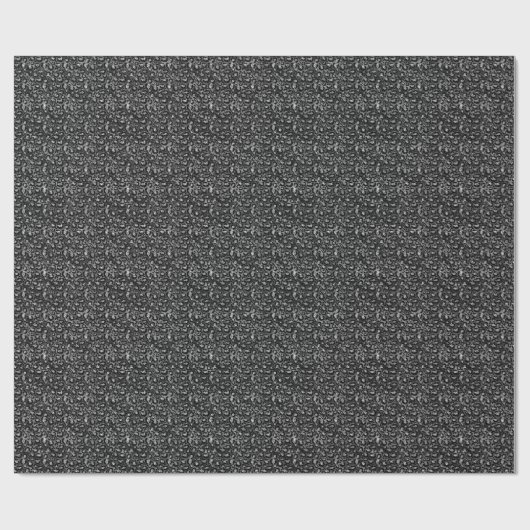 Leopard Print Black and Silver Gray Geschenkpapier (Flach)