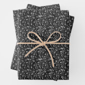 Leopard Print Black and Silver Gray Geschenkpapier Set (Beispiel)