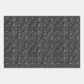 Leopard Print Black and Silver Gray Geschenkpapier Set (Vorderseite)
