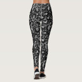 Leopard Print Black and Silver Gray Leggings (Rückseite)