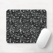 Leopard Print Black and Silver Gray Mousepad (Mit Mouse)