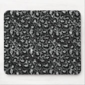 Leopard Print Black and Silver Gray Mousepad (Vorne)