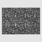 Leopard Print Black and Silver Gray Seidenpapier (Vorderseite)
