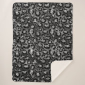 Leopard Print Black and Silver Gray Sherpadecke (Vorderseite)