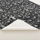 Leopard Print Black and Silver Gray Sherpadecke (3/4)