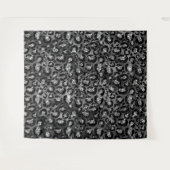 Leopard Print Black and Silver Gray Wandteppich (Vorderseite (Horizontal))