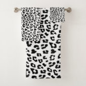 Leopard Print Black and White Badhandtuch Set (Insitu)