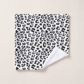 Leopard Print Black and White Badhandtuch Set (Waschlappen)