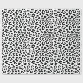 Leopard Print Black and White Geschenkpapier (Flach)