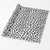 Leopard Print Black and White Geschenkpapier (Ungerollt)