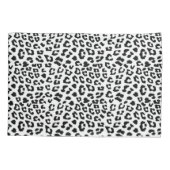Leopard Print Black and White Kissenbezug (Rückseite-Links)