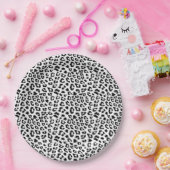 Leopard Print Black and White Pappteller (Party)