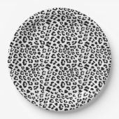 Leopard Print Black and White Pappteller (Vorderseite)