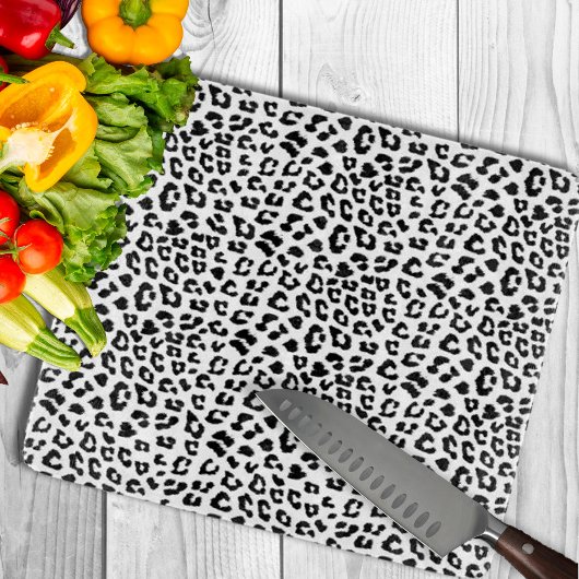 Leopard Print Black and White Schneidebrett