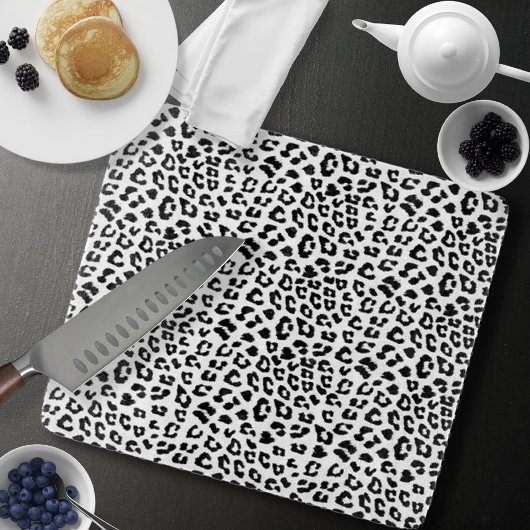 Leopard Print Black and White Schneidebrett