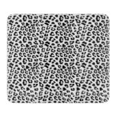 Leopard Print Black and White Schneidebrett (Vorderseite)