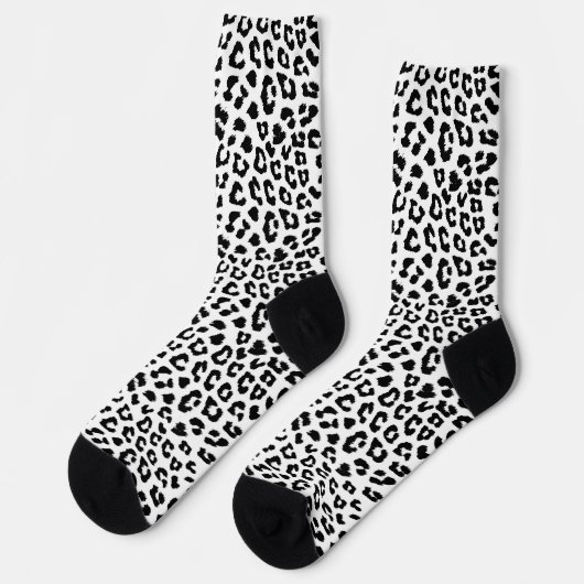 Leopard Print Black and White Socken (Linkes Detail)